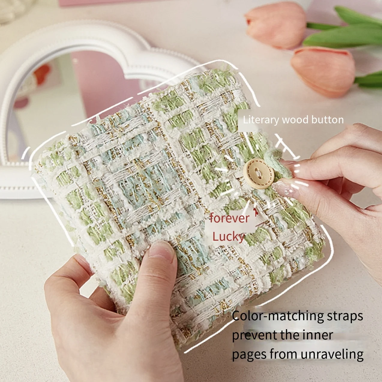 Ins Cute Pocket Notebook Binder Journal Line Grid Diary Agenda Planner cloth 3 hole mini bandage Notepad School Stationery