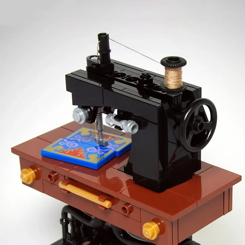 مجموعة مكعبات بناء ماكينة الخياطة MOC - نموذج تجميع DIY لعبة هدية تعليمية إبداعية لمحبي الحرف اليدوية للأطفال والكبار