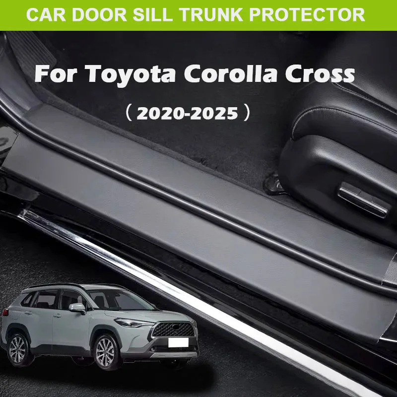 For Toyota Corolla Cross 2020-2025 Car Door Threshold Bar Strip Stickers Trunk Scratch Resistant Trampling Protector Accessories