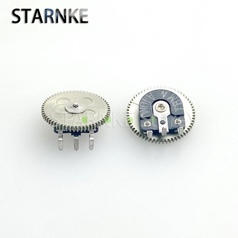 5PCS Dial Gear Potentiometer 3-Pin Single A10K 16*1.3mm Radio Volume Switch