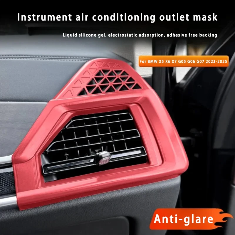 For BMW X5 X6 X7 G05 G06 G07 2023-2025 LHD Car Dashboard Side Air Conditioner Outlet Vent Frame Cover Mask Interior Accessories