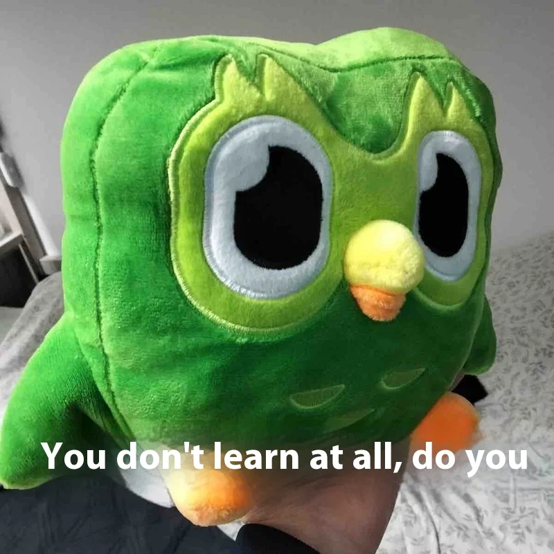 Cute Duolingo Plush Doll Pulling Sister Lily Stinky Bird Owl Duo Learning Doll Hipper Plush Toy English Study Gift For Students