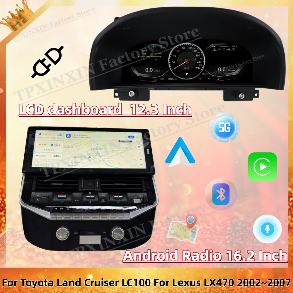For Toyota Land Cruiser LC100 For LX470 2002~2007 Digital Dash Panel Gauges Instrument Cockpit Speedometer Dashboard Cluster