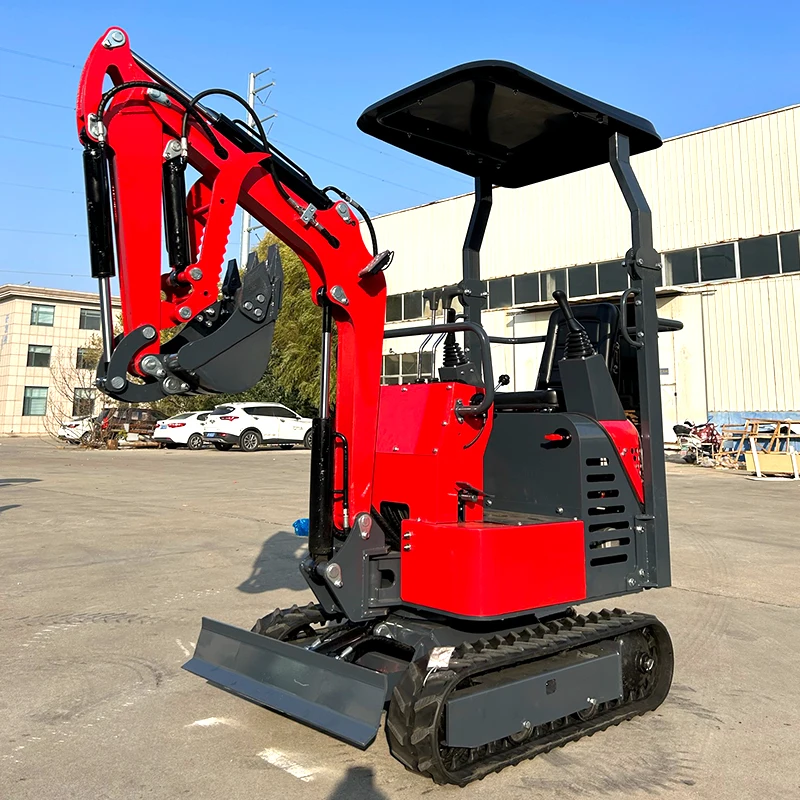 Customized 1000KG crawler hydraulic excavator multifunctional compact home garden machinery