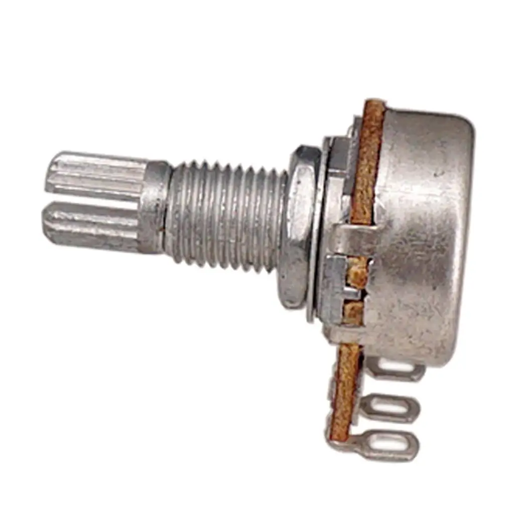 Long Knurled Split Shaft Potentiometer Kit 500k for Electric Guitar Bass Amp Volume Tone Upgrade