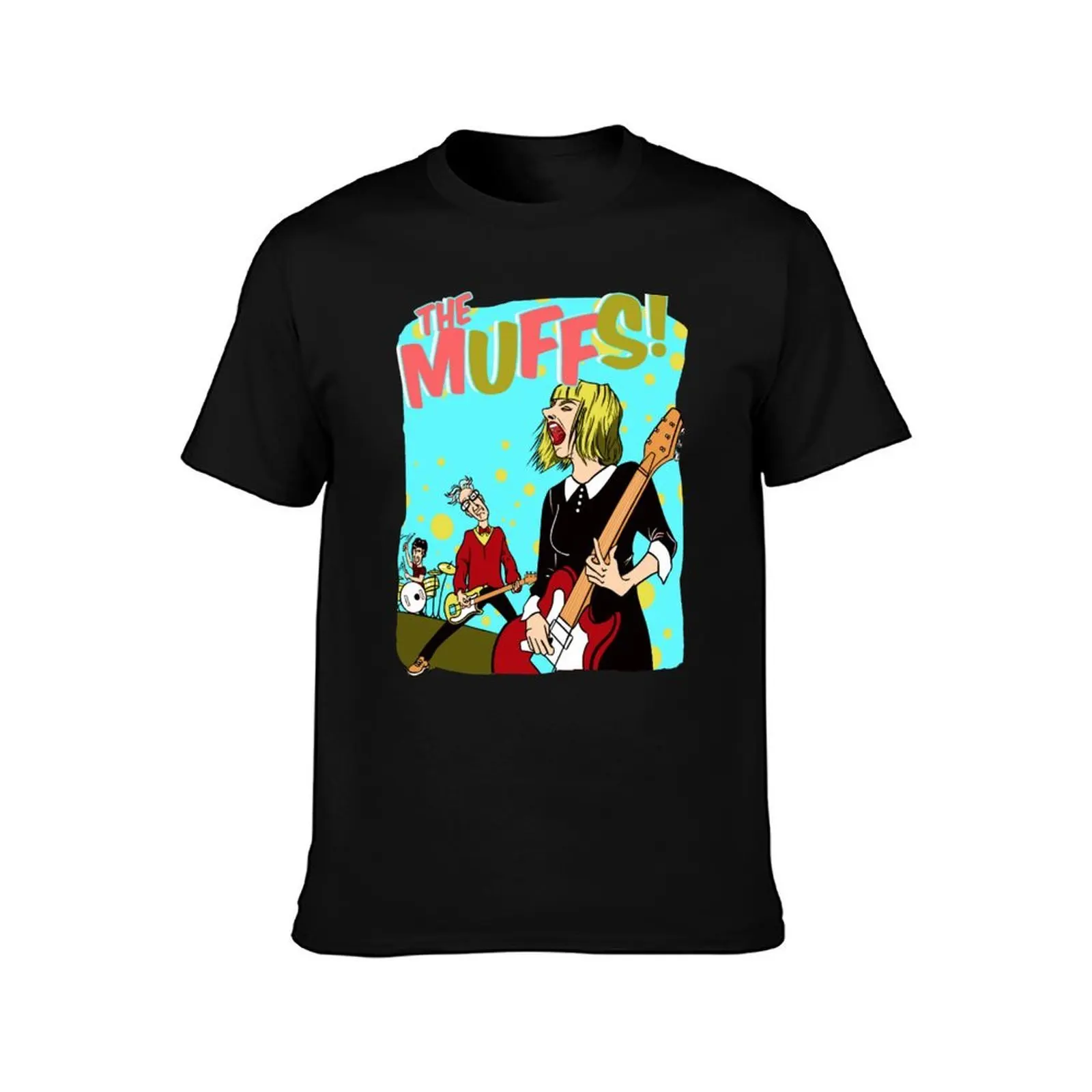The Muffs! T-Shirt, Summer Casual Cotton Tee, Oversized Streetwear Tops, Vintage Graphic Print, Loose Fit Short Sleeve
