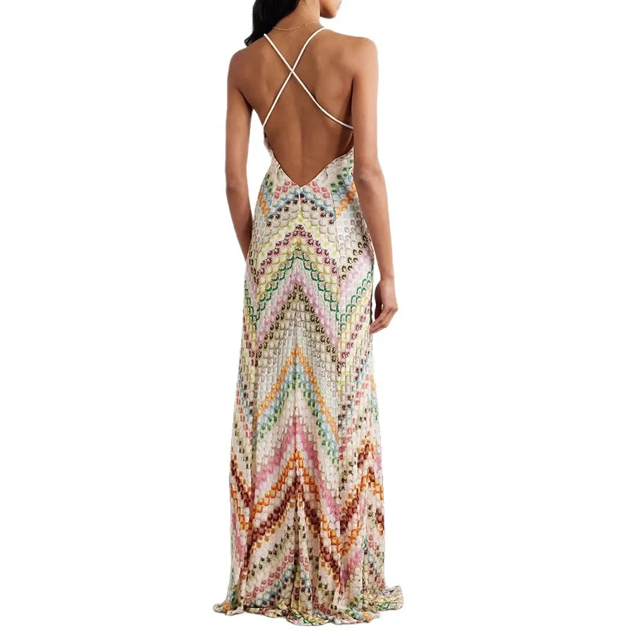 European and American Spring/Summer New Style Positioning Printed Bag Hip Dress Slimming Party Women's Dress