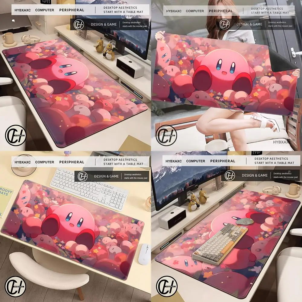 

Kawaii игровые аксессуары розовый блокнот для письма для ПК компьютерный стол милый коврик для мыши K-Kirbys на заказ кожа настольный градиентный настольный коврик
