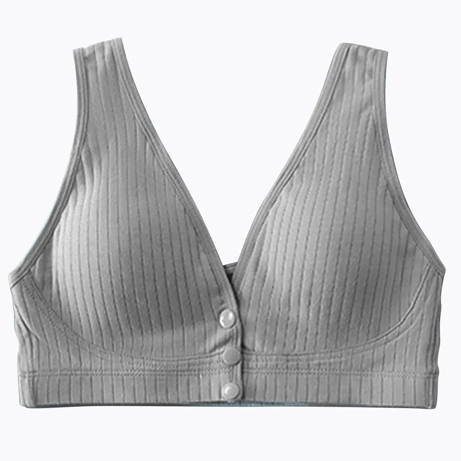 Postpartum Thin Breathable Pure Cotton Breastfeeding Bras Vest Without Steel Ring Front Buckle Can Be Fed Underwear