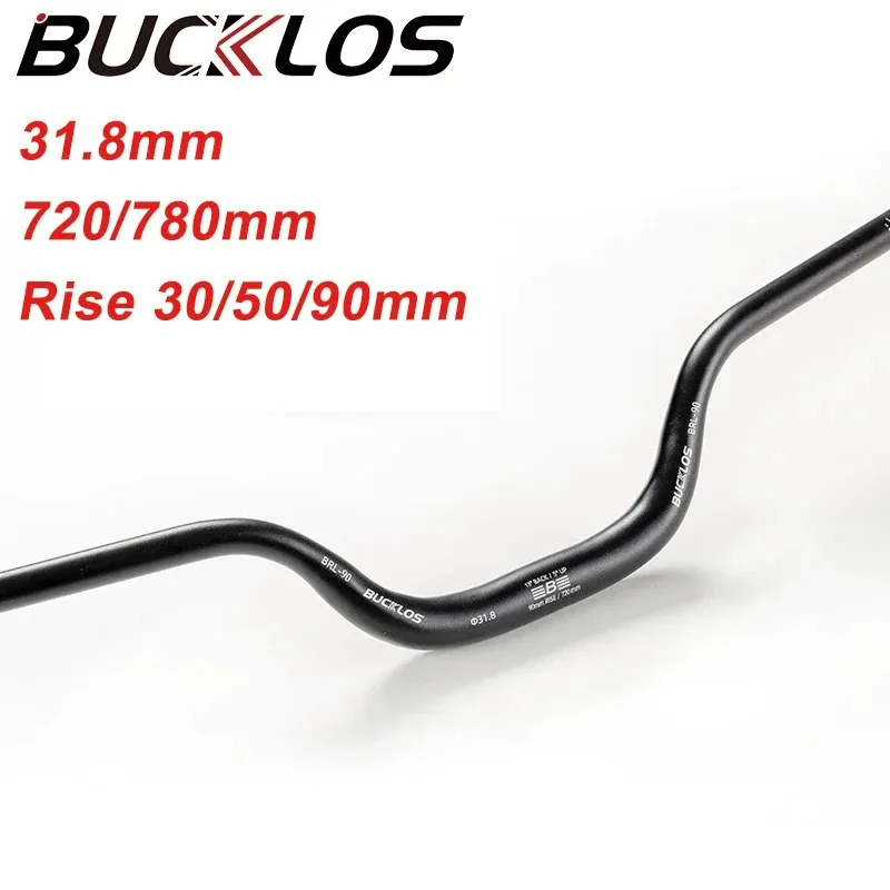 BUCKLOS MTB Riser Handlebar 720/780mm Mountain Bike Handle Bar 31.8mm Aluminum Alloy Bicycle Handlebar Bike Parts