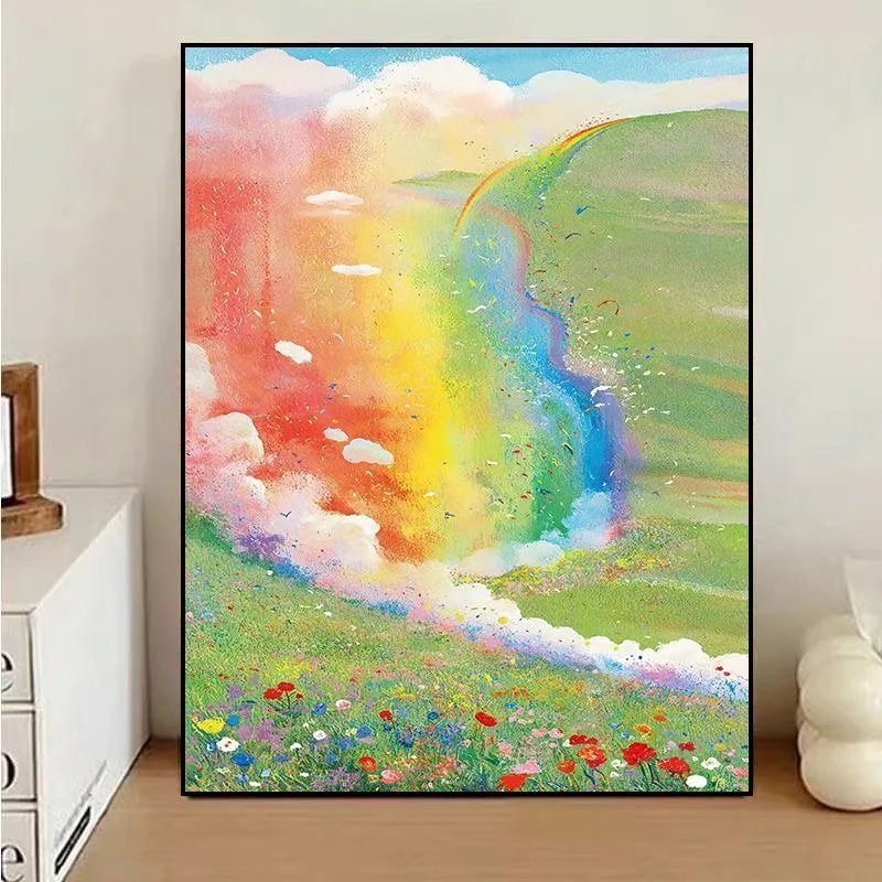 

A-0282 Vibrant Rainbow Oil Paintings.