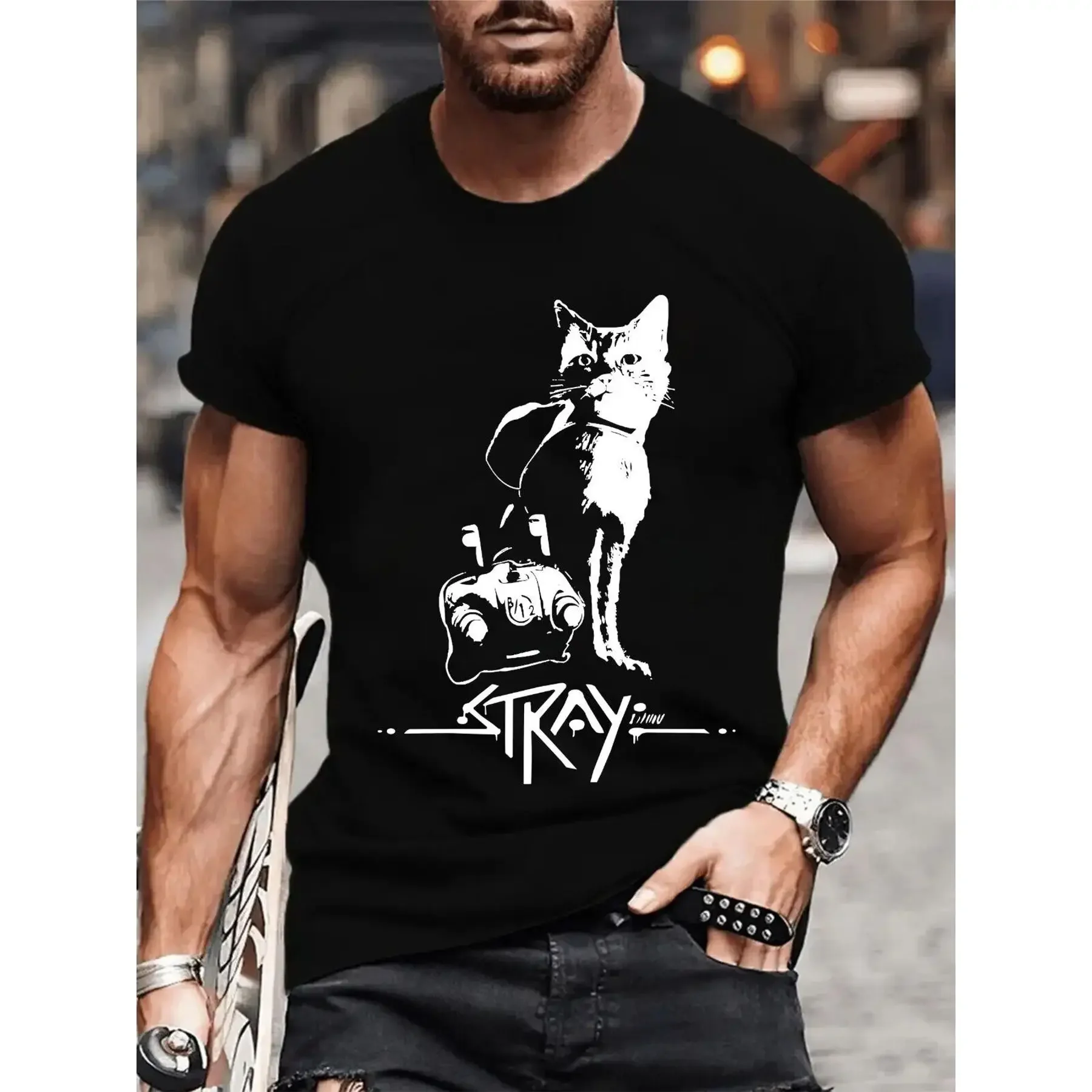 

Футболка Stray Cat, футболка Stray Cats в стиле ретро 80-х, футболка для любителей кошек, футболка в стиле 80-х годов