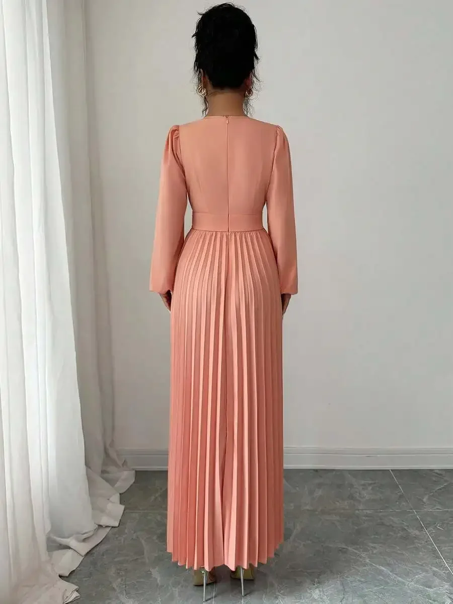 Elegante abito plissettato, adatto per il ritorno a scuola, compleanni, matrimoni, Natale