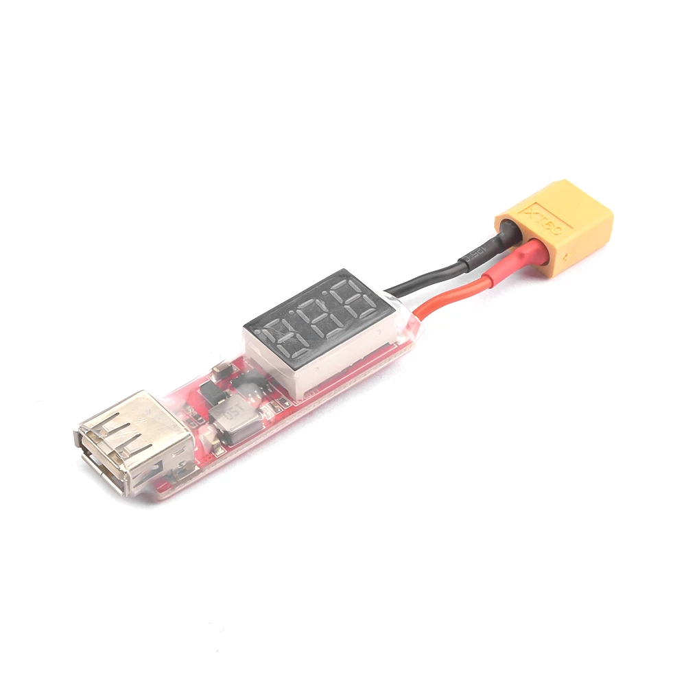 2S-6S Lipo Lithium Battery XT60 / T Plug To USB Charger Converter With Voltage Display Adapter Board For Protect Phone Features