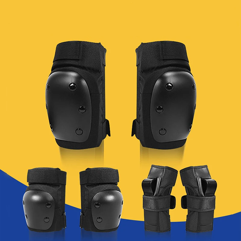 Adult/Child Knee & Elbow Pads Wrist Guards 6 in 1 Protective Gear Set for Skateboarding Roller Skating Cycling (S/M/L)
