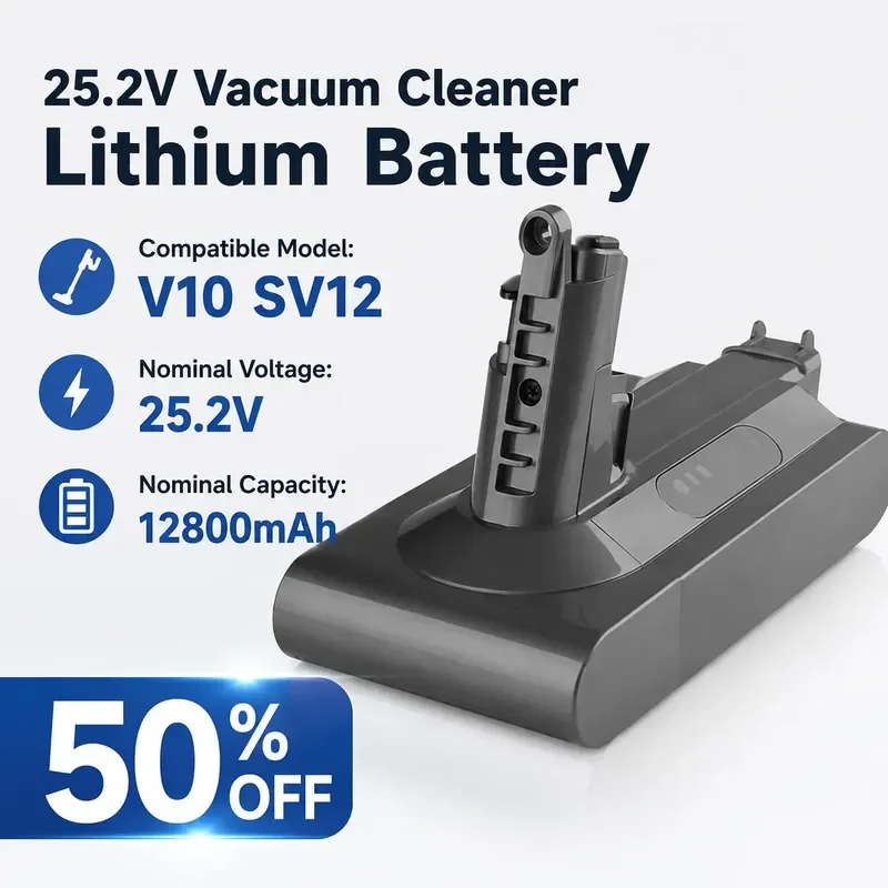 

For Dysoon V10 SV12 Vacuum Cleaner Lithium Battery 12800 mAh 25.2 V Replacement Battery