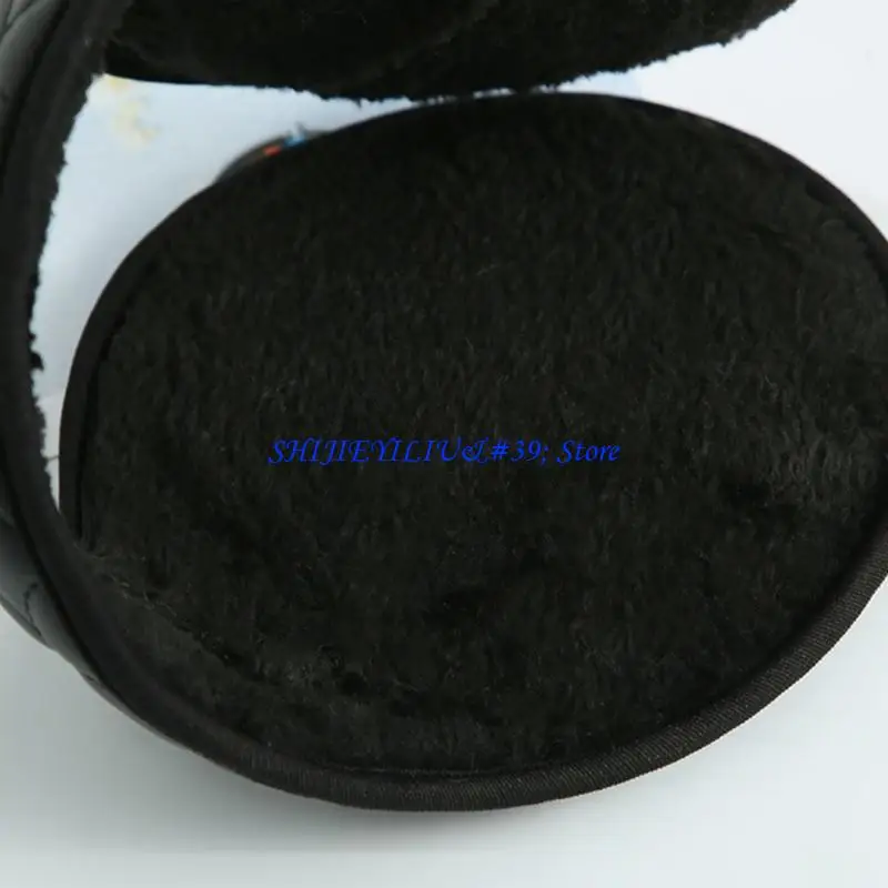 e21f-ティーン用イヤープロテクトイヤーマフ-レザーアウタープラッシュイヤーウォーマー-冬用-男性用