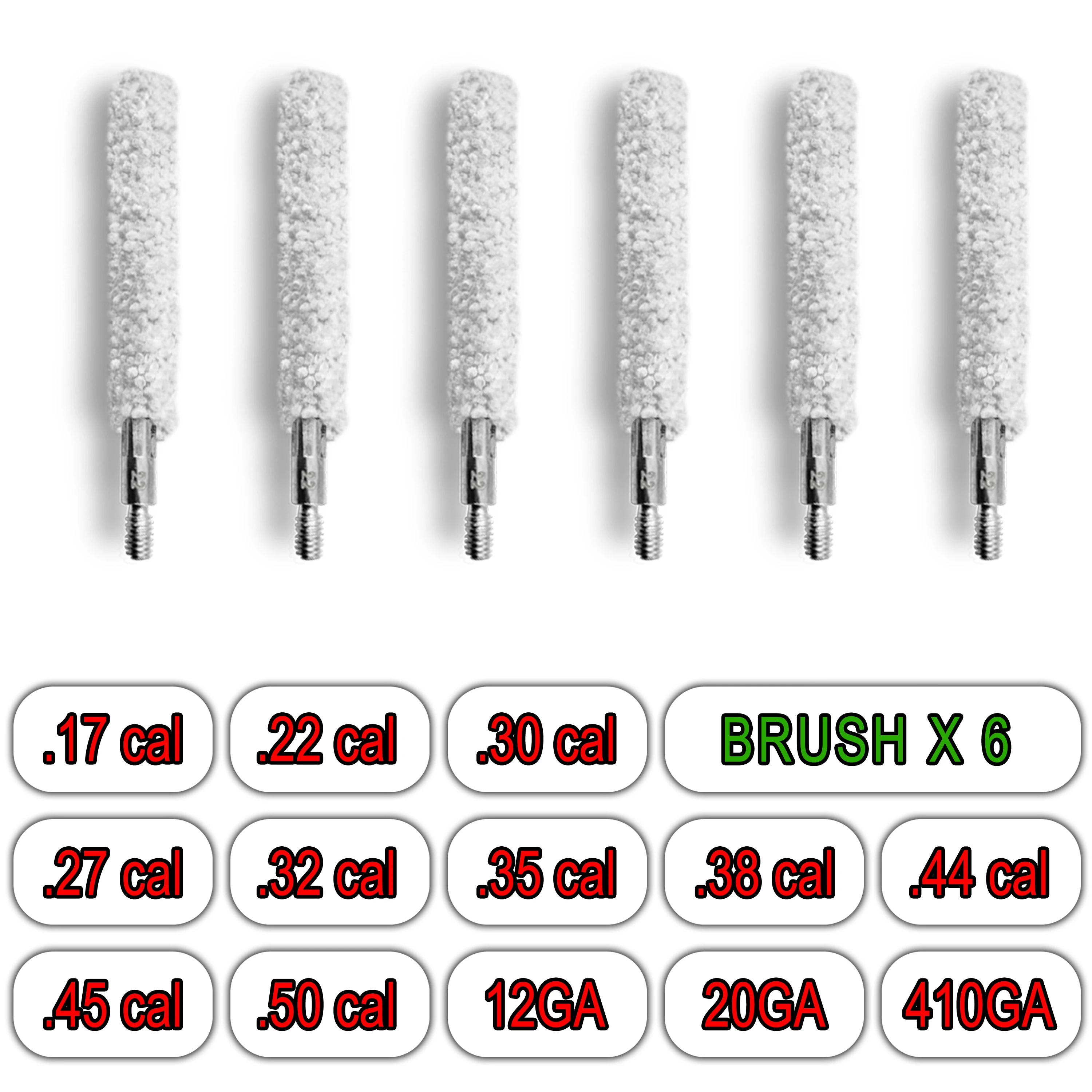 

6pcs Gun Bore Cleaning Brush Mop Shotgun Chamber Cleaning Kit for 12GA 9mm 22 caliber 30 cal Pistol maintenance Accessories