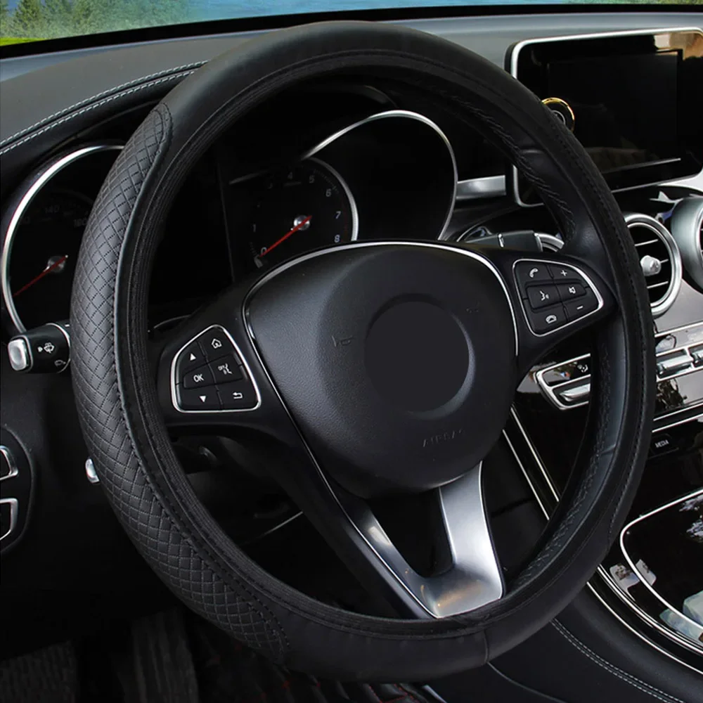 Universal Auto Lenkrad Abdeckung Nicht-slip 37/38 cm Automobil Auto Lenkrad Abdeckungen Nicht-slip Geprägte leder Auto-styling – Detail 2