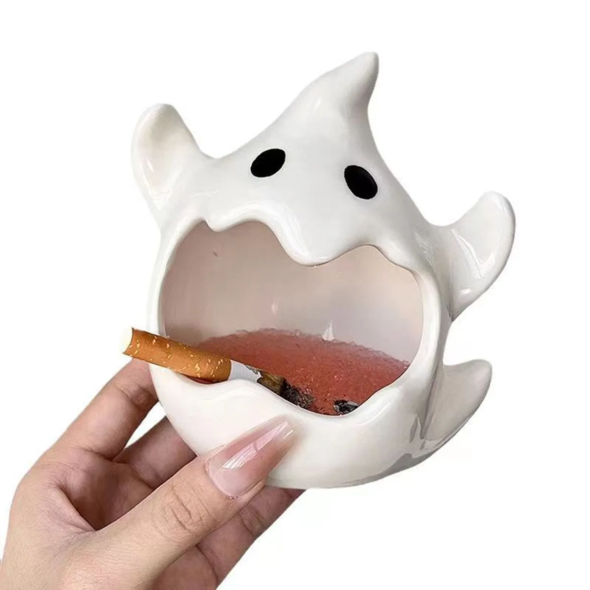 Funny cartoon ghost ashtray cute ghost candlestick decoration decoration American ceramic living room aromatherapy wax