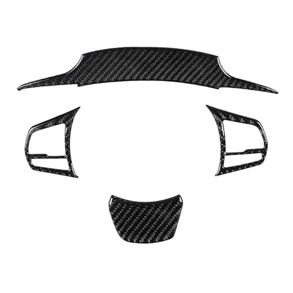 Carbon Fiber Steering Wheel Cover Trim Kit 4Pcs For Toyota For Supra A90 2020-2022 Left Hand Drive Interior Accessories Decor