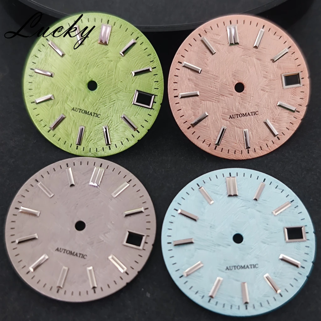 28.5mm Birch Tree Pattern Texture Unmarked Watch Dial Fits NH35/NH36/4R/7S Movement Watch Modification Accessories