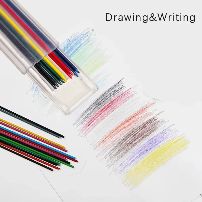 8 Farben, 2,0 mm, 2B, automatischer Bleistift-Ersatz, Bleikern, für Studenten, Skizzieren, Malen, Schreiben, Schule, Büro, Schreibwaren – Detail 5