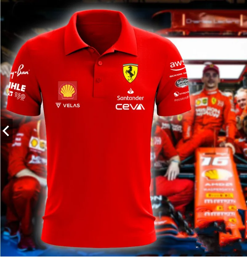 2024Scuderia SF F1 driver's sportswear men's and women's shirts casual oversized racing suit quick drying training suit