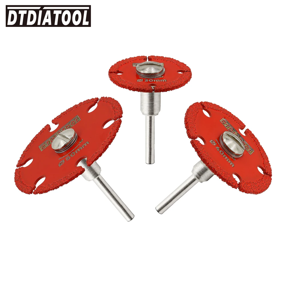 

DT-DIATOOL Diamond Cutting Disc Set 30/40/50mm Iron Saw Blade Removable Shank Hand Tool Steel Metal Iron Pipe Nail Cut Plate