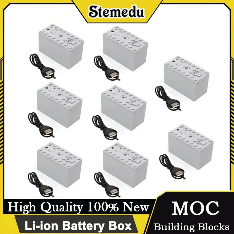 

8878 Rechargeable Li-ion Battery Box Multi-Function Power Control for MOC Car/Train Motors Speed Adjustable Building Blocks
