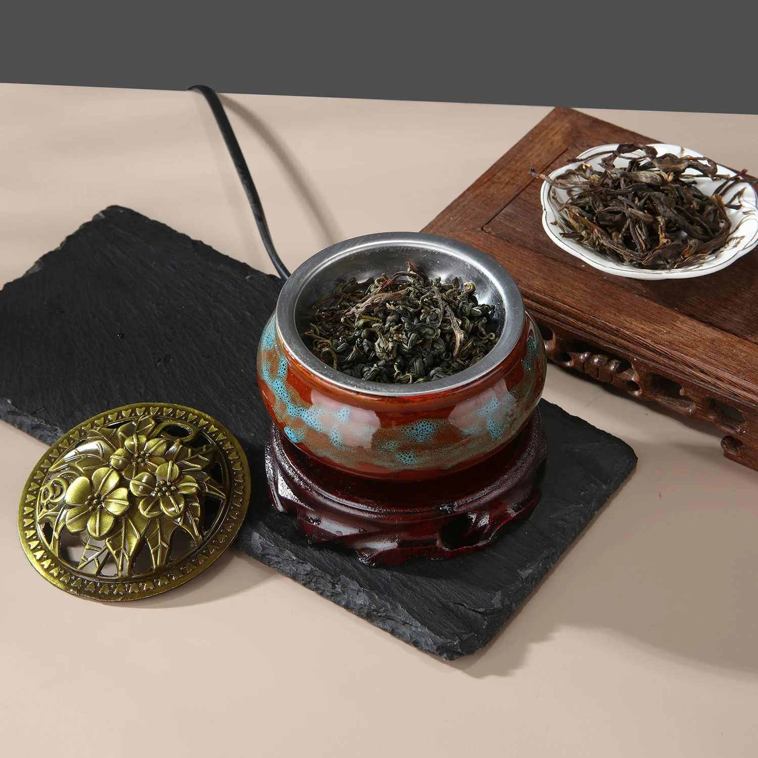 220V電子香炉 セラミック製 エッセンシャルオイルバーナー - Ceramic Oil Burner のレビューと価格