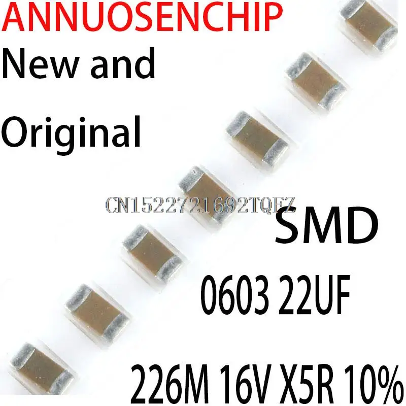 200PCS New and Original Chip Capacitors SMD 0603 22UF 226M 16V X5R 10%