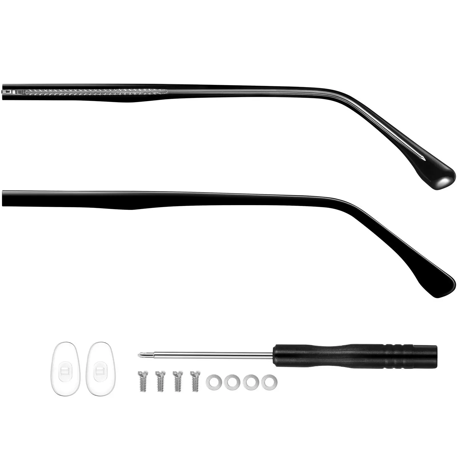 

Metal Glasses Arm Replacement Durable Temple Accessories Black Universal Long Lasting Comfortable Repair Kit Suitable Sunglasses