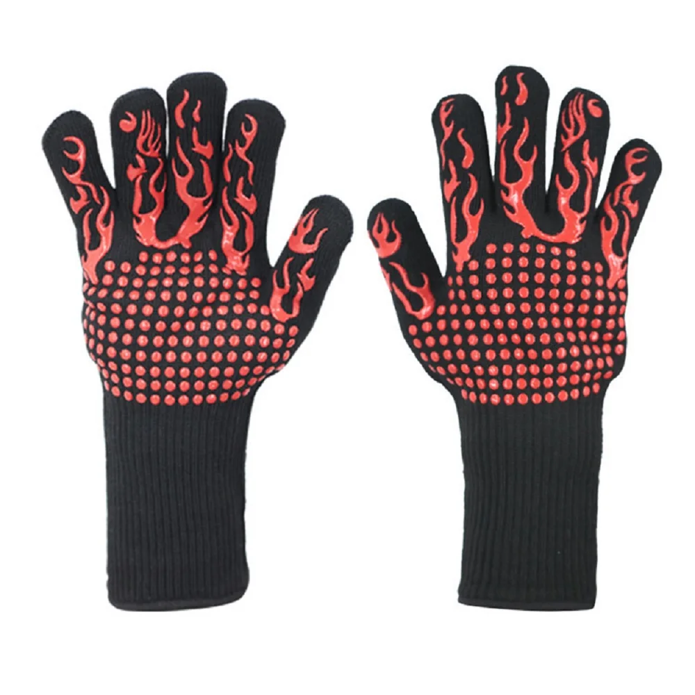 Aramid fireproof flame retardant 800° high temperature resistant outdoor barbecue protective heat-insulating gloves