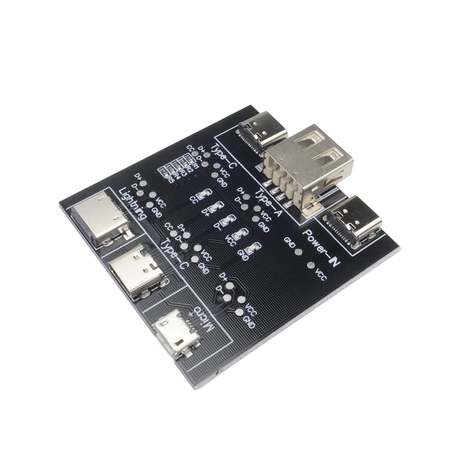 DT3 Data Cable Tester Detection Board Type-C Micro USB Lightning Short Circuit On/Off Test Switch LED Diagnose for iOS Android