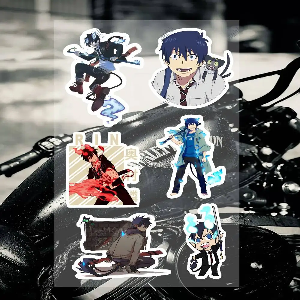 Anime Blue Exorcist Custom Motorcycle Sticker Kit Reflective Decal Set For Helmet Tank Fairing Body Graphics