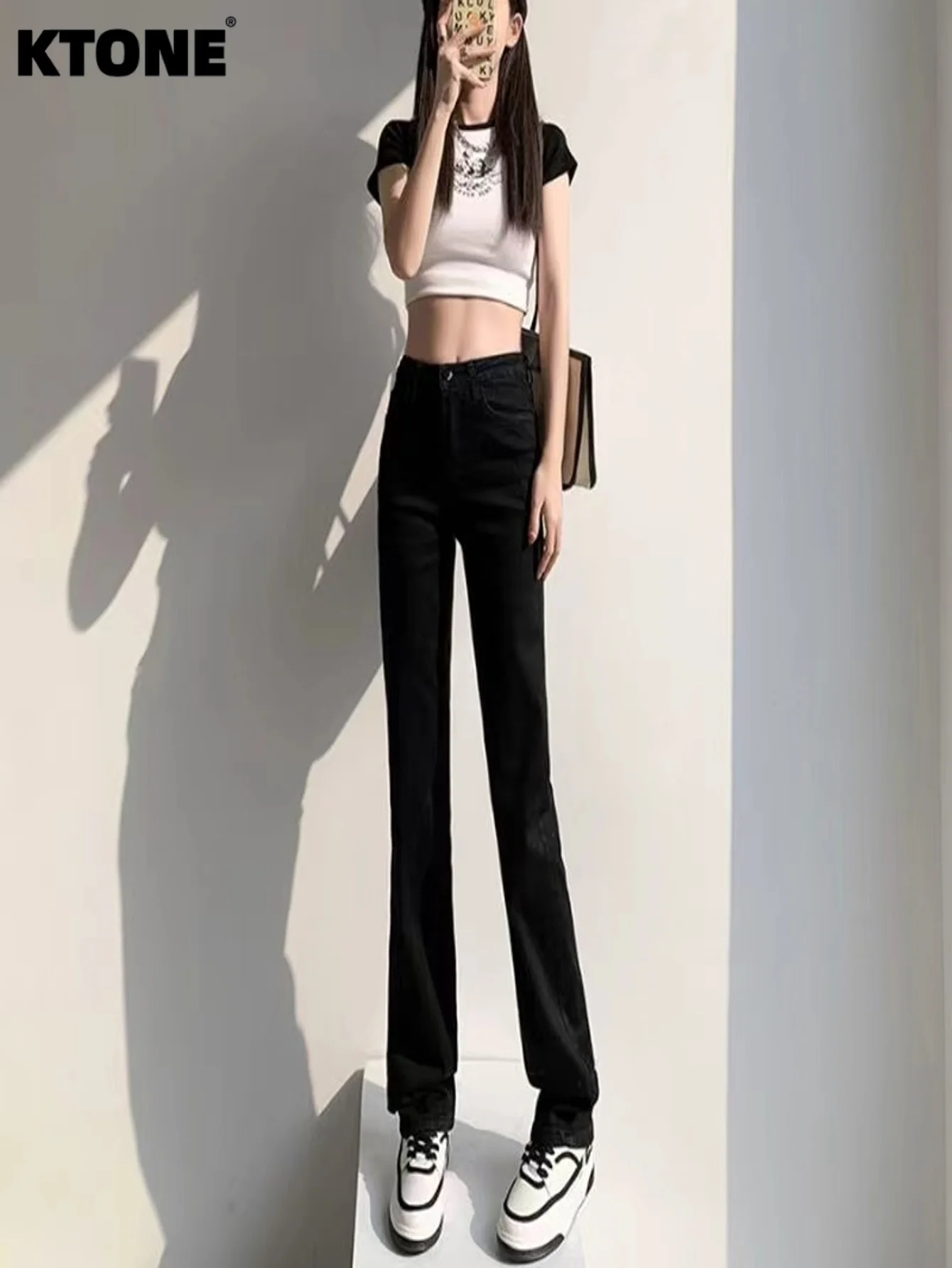 

Slim Tight Black Jeans Drip For Man Unisex Y2k Original Style Daily Wear No accessories or belts included