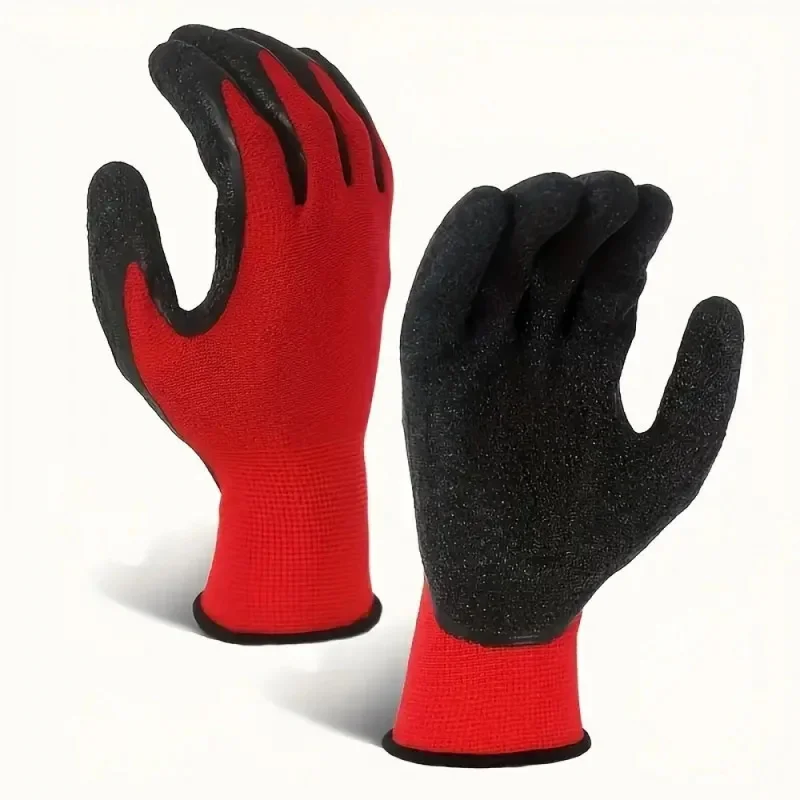 Non-slip Thicken Latex Rubber Safety Work Gloves Palm Coated Gloves Mechanic Working Gloves for Garden WorkTools