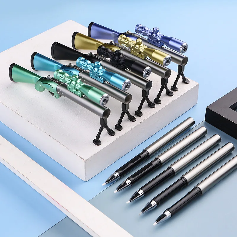 Creative Sniper Rifle Gel Pens Signature Pen Toy Gun design Luminous LED Sniper Scope Birthday Writing Gifts