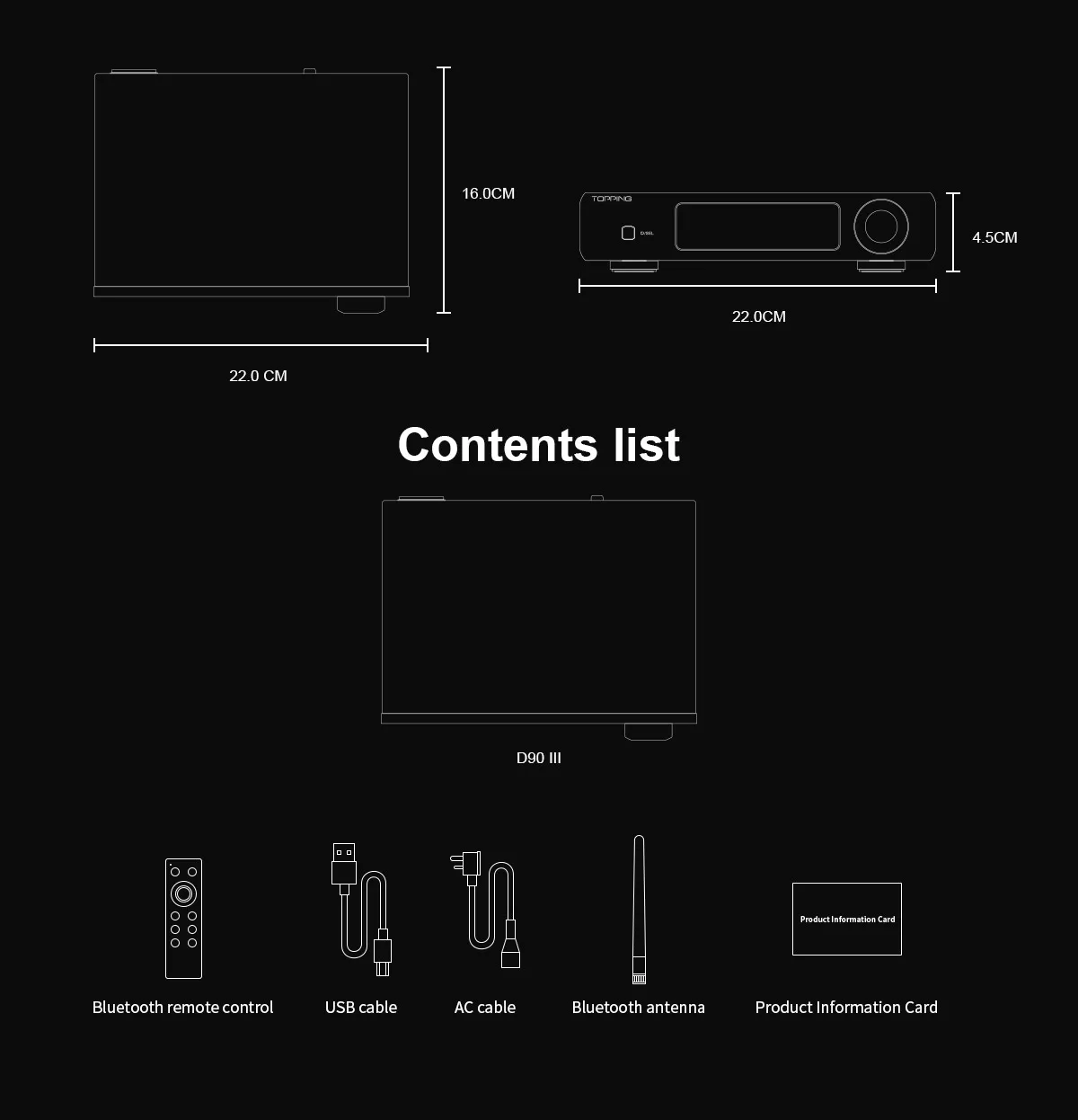 TOPPING D90 III SABRE HiFi Digital Music Audio Decoder Dual ES9039Pro MQA USB DAC Bluetooth 5.1 DSD512 PCM768kHz Balanced D90III