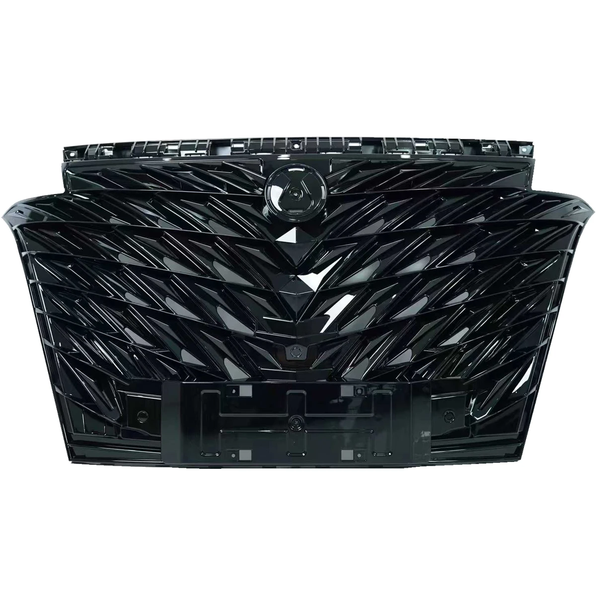 

Upgrade High Quality Luxury ABS Black High-Gloss Angled Mesh Front Car Grille for Denza Tengshi Car Decoration Accessories