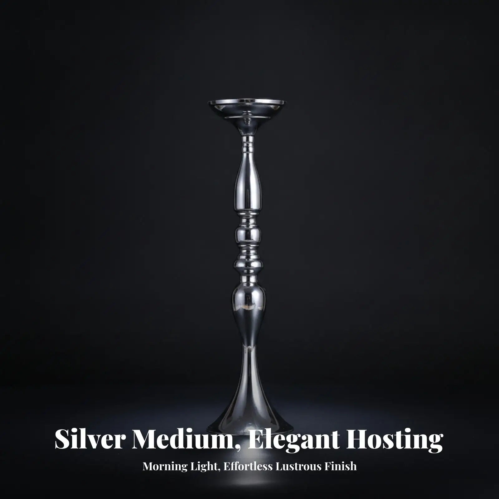Pedestal Stand with Dish Top Metal Tabletop Floral Stand Centerpiece Riser Stable Sturdy for Florists, Weddings, Banquet Tables
