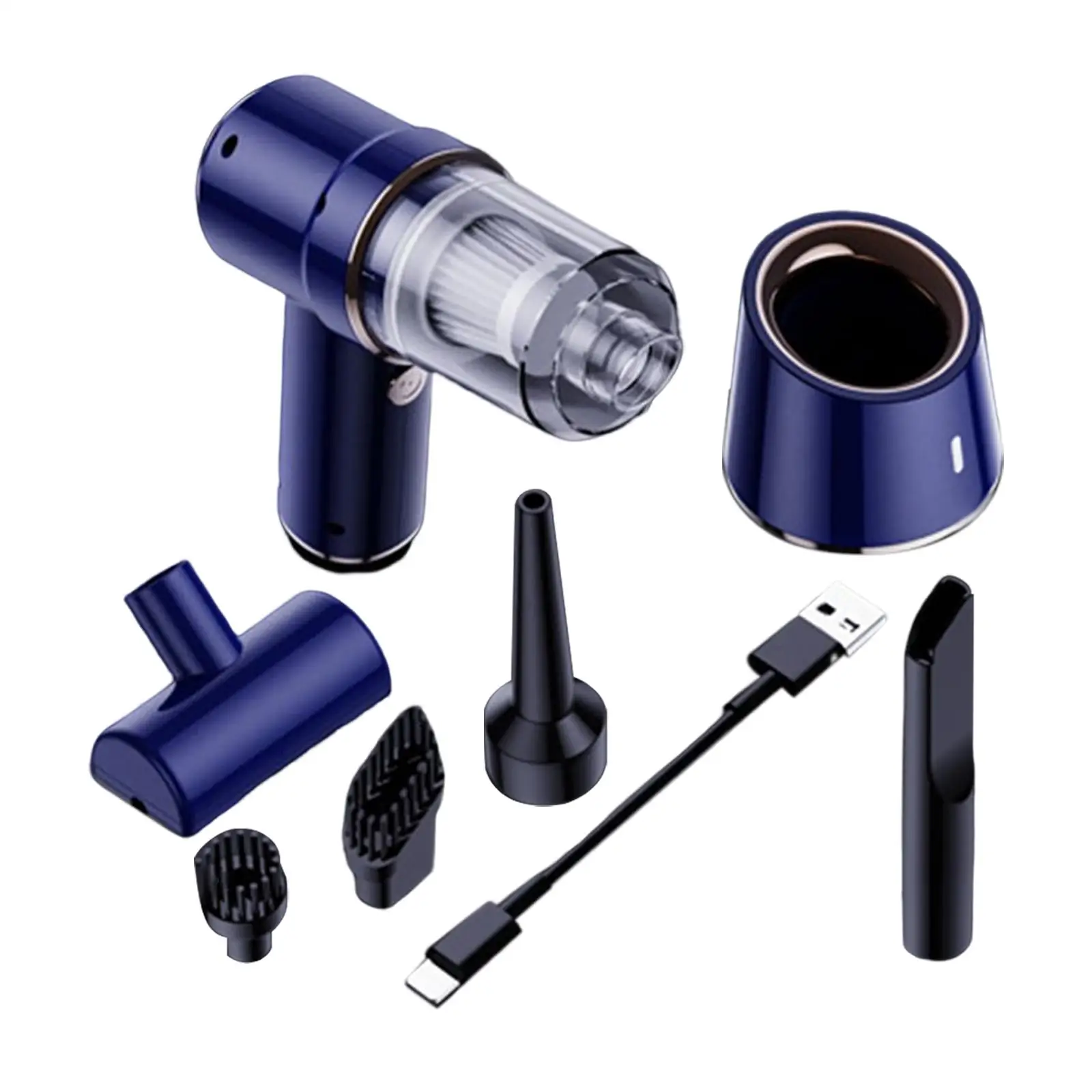 Aspirador de mano inalámbrico para coche, fuerte succión, detalles interiores, recargable por USB