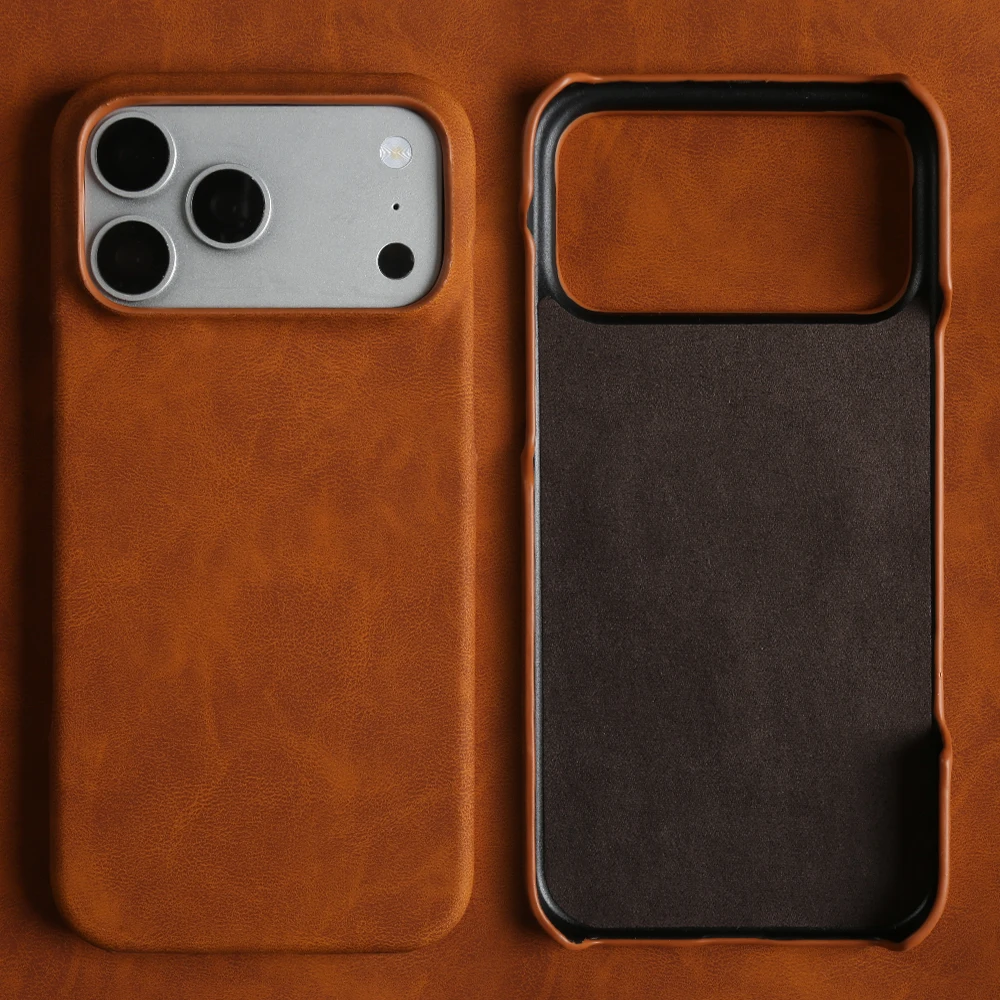 Modne skórzane etui na telefon iPhone 17 Pro Max Air 17e 16e 16 15 14 13 12 Mini, odporne na wstrząsy, tylna…