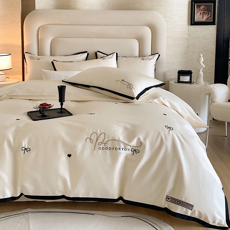 4pcs Xinjiang 200 Count Long Stand Cotton 100% Cotton 2024 New Duvet Cover Master Bedroom Premium Bedding 200x230 220x240
