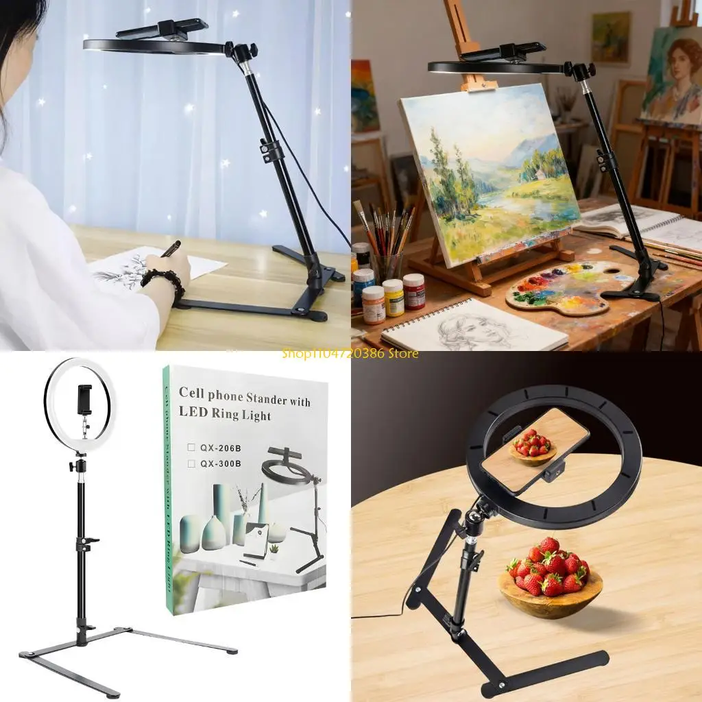 

K0EA Adjustable Phone Projectors Stand Stable Carbon Steel Base 360 Rotations For Video Scanning Live Streaming