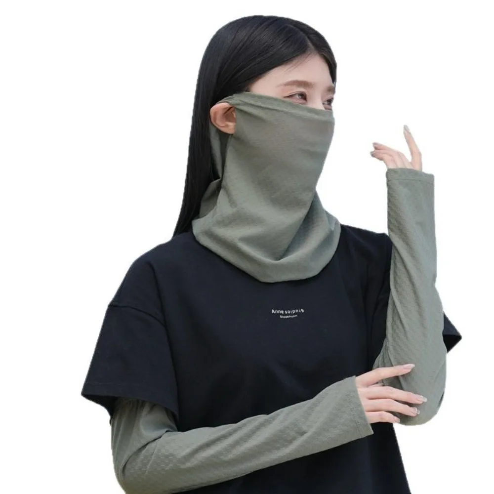 

Sun Protection Sunscreen Mask Neck Protection Ice Silk Face Cover Anti-ultraviolet Sunscreen and Shading Cycling Sleeves Riding