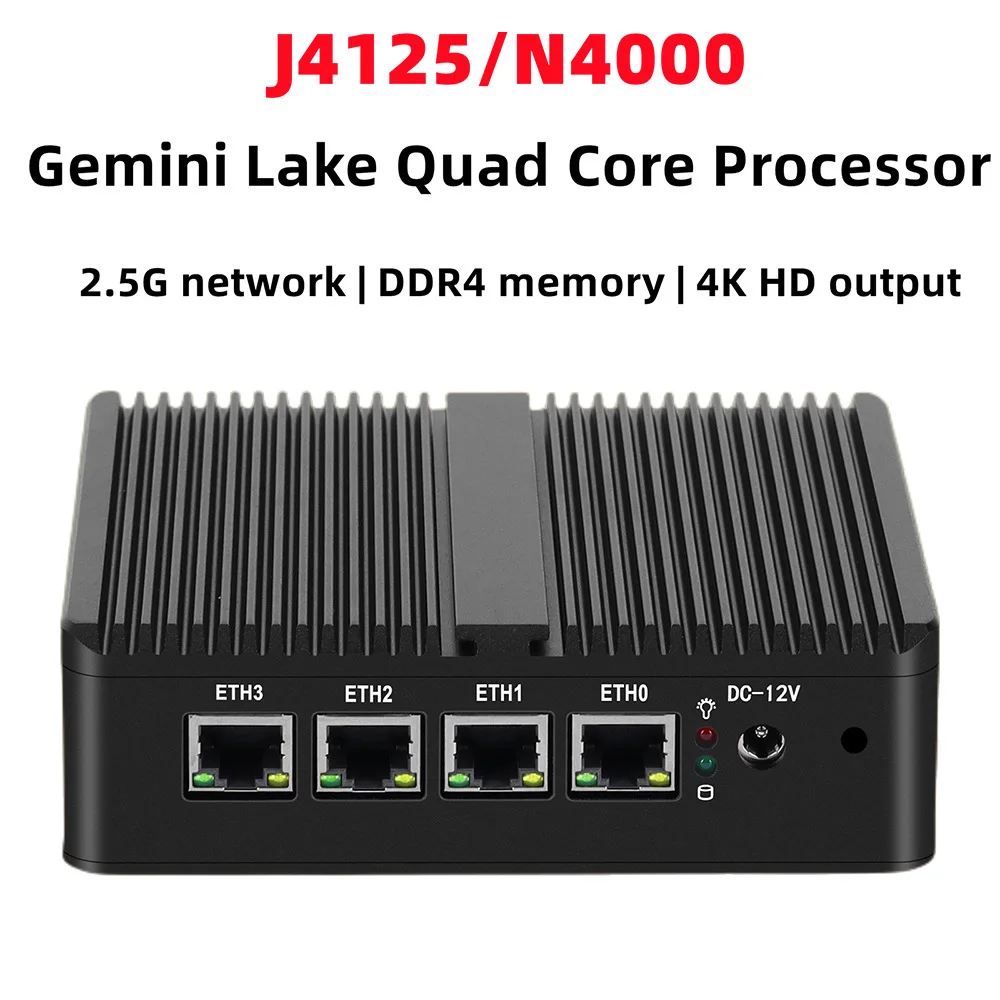 

XCY Firewall Appliance Mini PC Intel Celeron J1900 Quad Cores 4x LAN 2.5G i225V i226V Network Card Soft Router Pfsense OPNsense