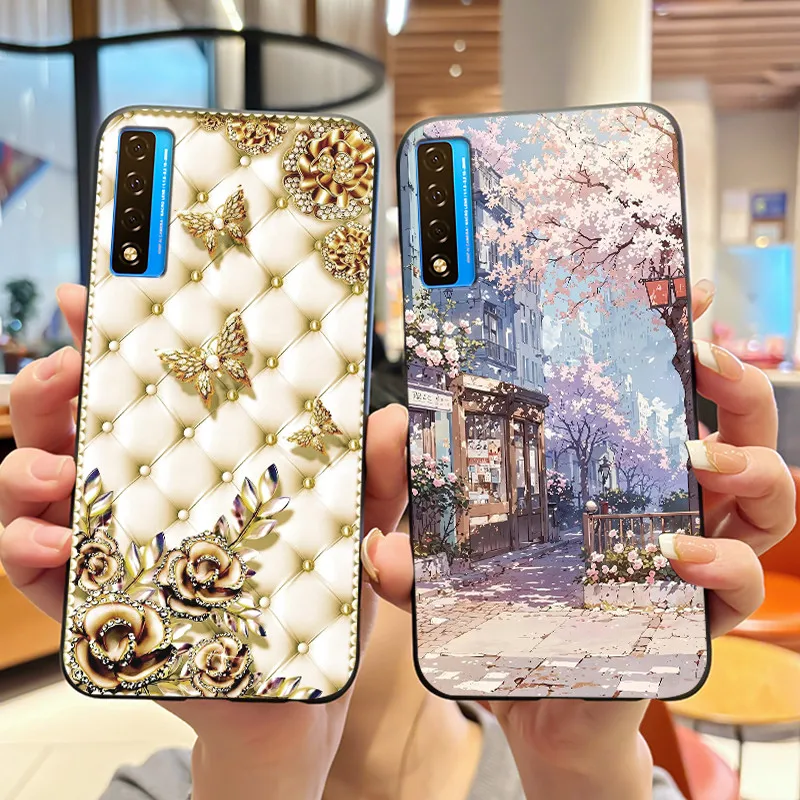 Funda Protectora Anti-rayones con Diseño Viral y Popular para TCL 20 5G 20S 20L 20L+, Carcasa Negra Simple y Moderna para TCL 20 SE