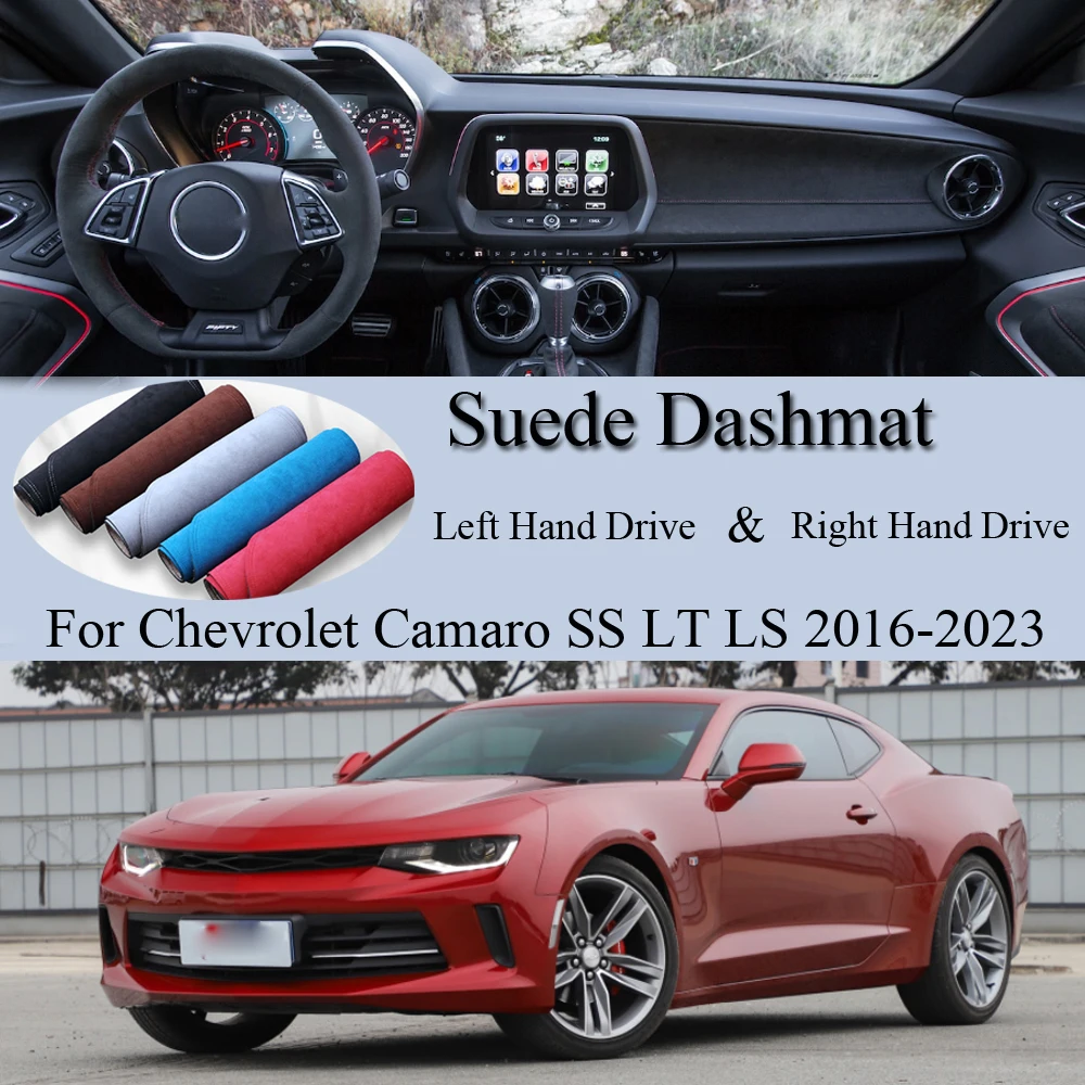 

For Chevrolet Camaro SS LT LS 2016 2017 2018 2019-2023 Suede Dashmat Dash Mat Cover Dashboard Pad Sunshade Carpet Car Accessory